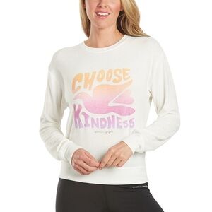 Spiritual Gangster White “Choose Kindness” Ombré Rainbow Sweatshirt - Size L